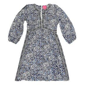 Lilly Pulitzer Women’s Wexlee Dress Resort White Twisted Up Blue Size 12 Mini